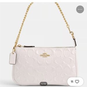 Coach Cream Shoulder Bag with Gold Chain